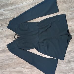 Garage Green Bell Sleeve Romper XS